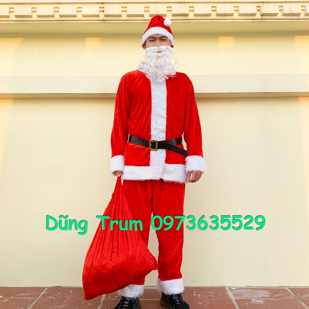 Bộ Ông Già Noel Chuẩn Chất Nhung Đầy Đủ Chi Tiết Siêu Đẹp