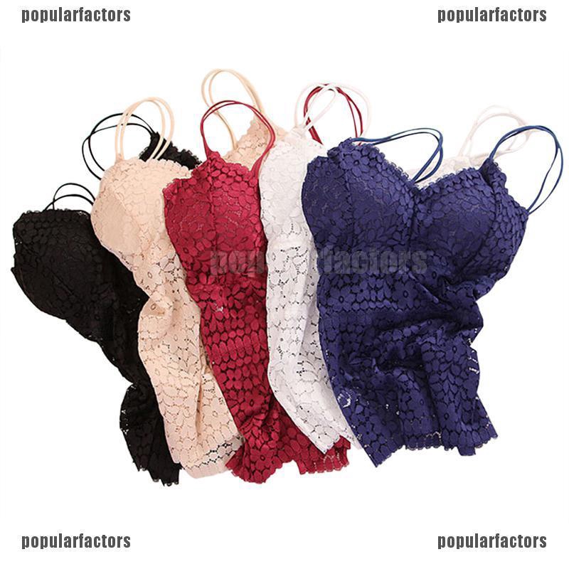 Áo Ngực Hai Dây Dáng Dài Bằng polyester Có Mút Đệm