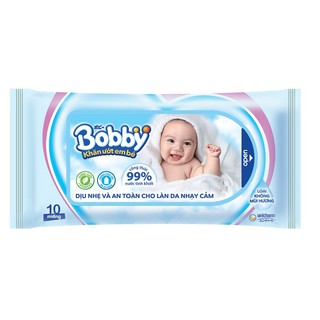 [MKB gift] Gói khăn ướt Bobby không mùi (10 miếng/ gói)