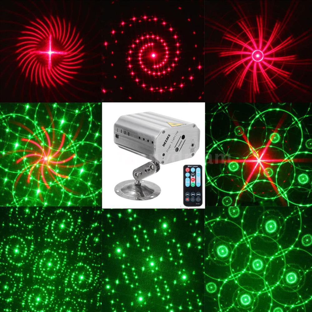 Đèn Laser trang trí sân khấu có điều khiển từ xa nháy theo nhạc, đèn laze trang trí nhà có điều khiển