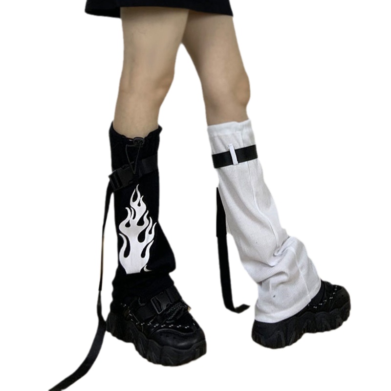 Youyo Vớ Ống Chân Dài Giữ Ấm In Họa Tiết Phong Cách Punk Gothic