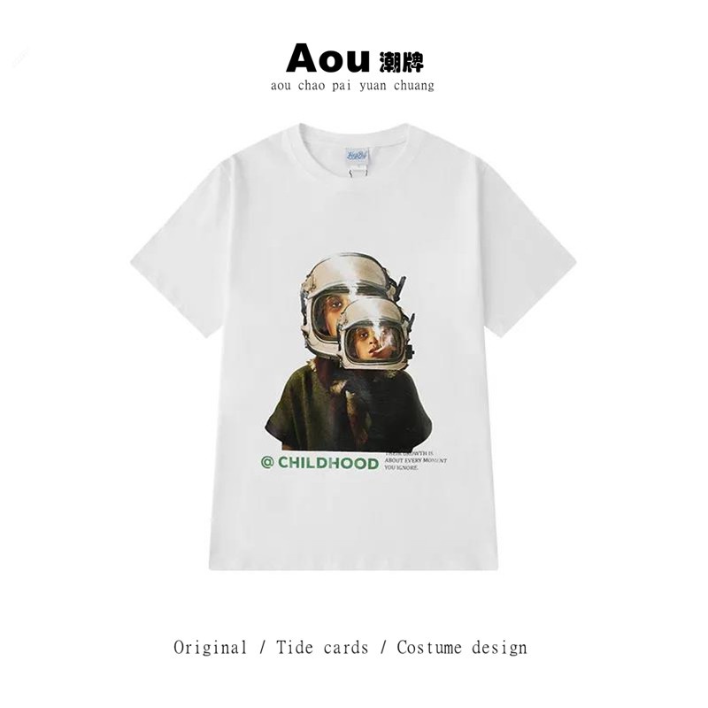 Áo thun ZHELIHANGFEI cotton tay ngắn quá cỡ in họa tiết thời trang độc đáo chất lượng cao dành cho nữ