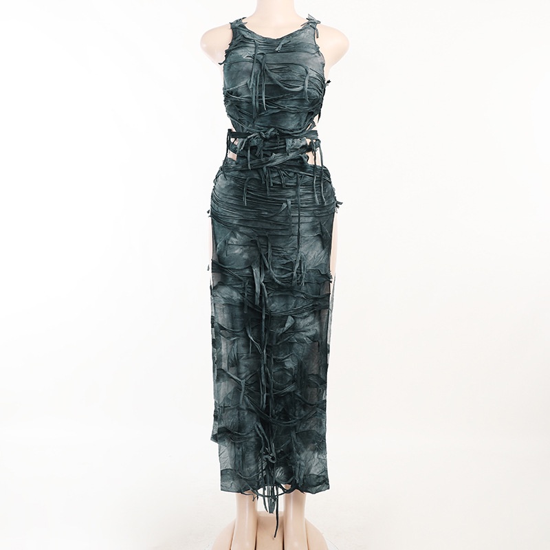 Đầm Sát Nách Cổ Tròn Thiết Kế Xẻ Tà Thời Trang Cá Tính Cho Nữ