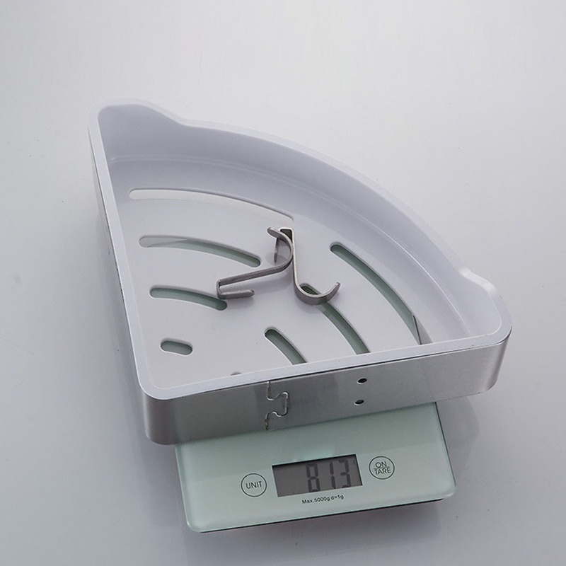 QQ Giá Đỡ Dầu Gội Hình Tam Giác Kèm 2 Móc Treo Tiện Dụng Cho Phòng Tắm