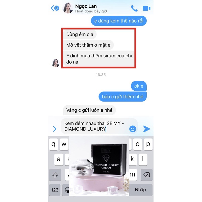 Kem dưỡng da mặt nhau thai Seimy - Diamond Luxury dưỡng trắng , cấp ẩm, mờ nám, giảm mụn | BigBuy360 - bigbuy360.vn