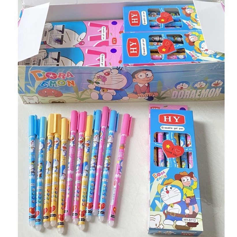 Sỉ 12 hộp (144 cây) bút gel bôi xoá được mực xanh tím