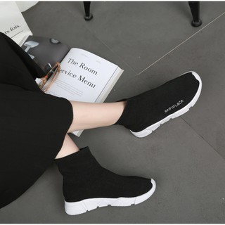 {NHẬP MÃ WBSMAY GIẢM THÊM 15%} Giày cao cổ chun BAIFUFLACA đen trắng DG07