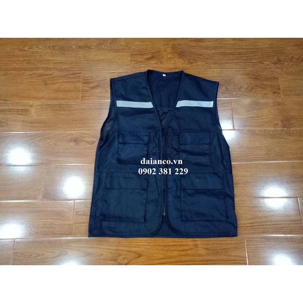 Áo ghi lê phản quang 1 kéo 4 túi hộp nhiều màu lựa chọn - hình thật