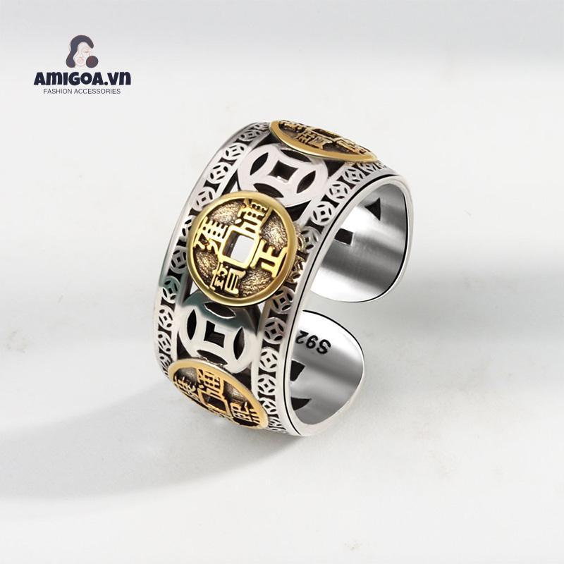 ✨✨Nhẫn Hợp Kim Đồng Xu Hoàng Đế Phong Cách Retro Thời Trang Cá Tính Dành Cho Nam Và Nữ