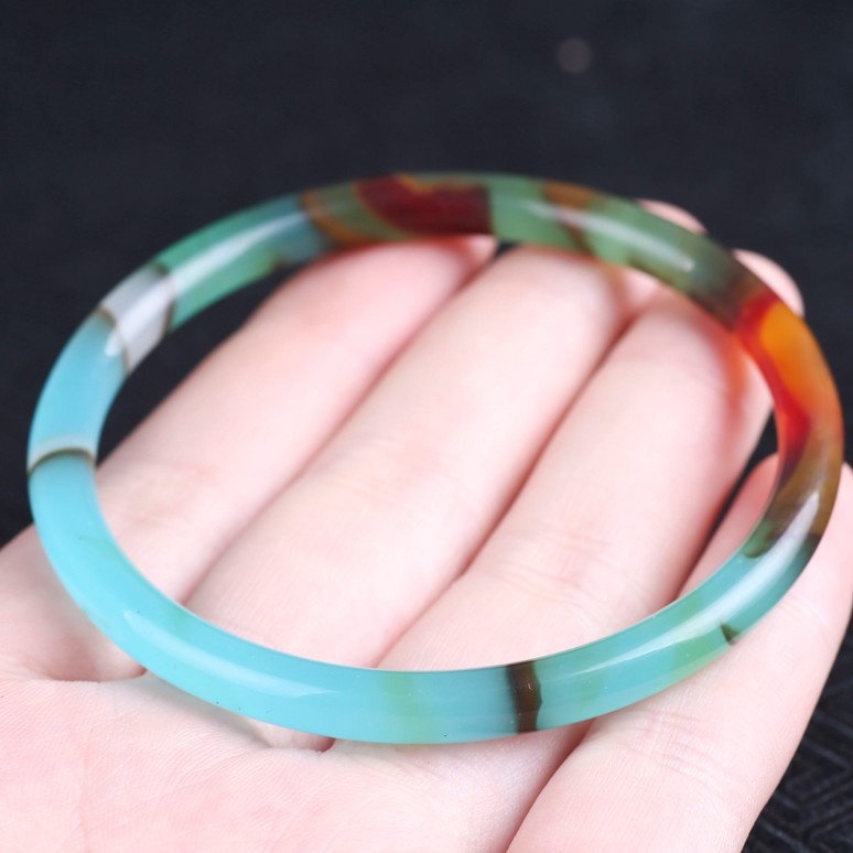 Vòng Tay Ngọc Bích Lụa Ngọc Bích Tròn Nhiều Màu Sắc Ngọc Bích Phong Cách Retro