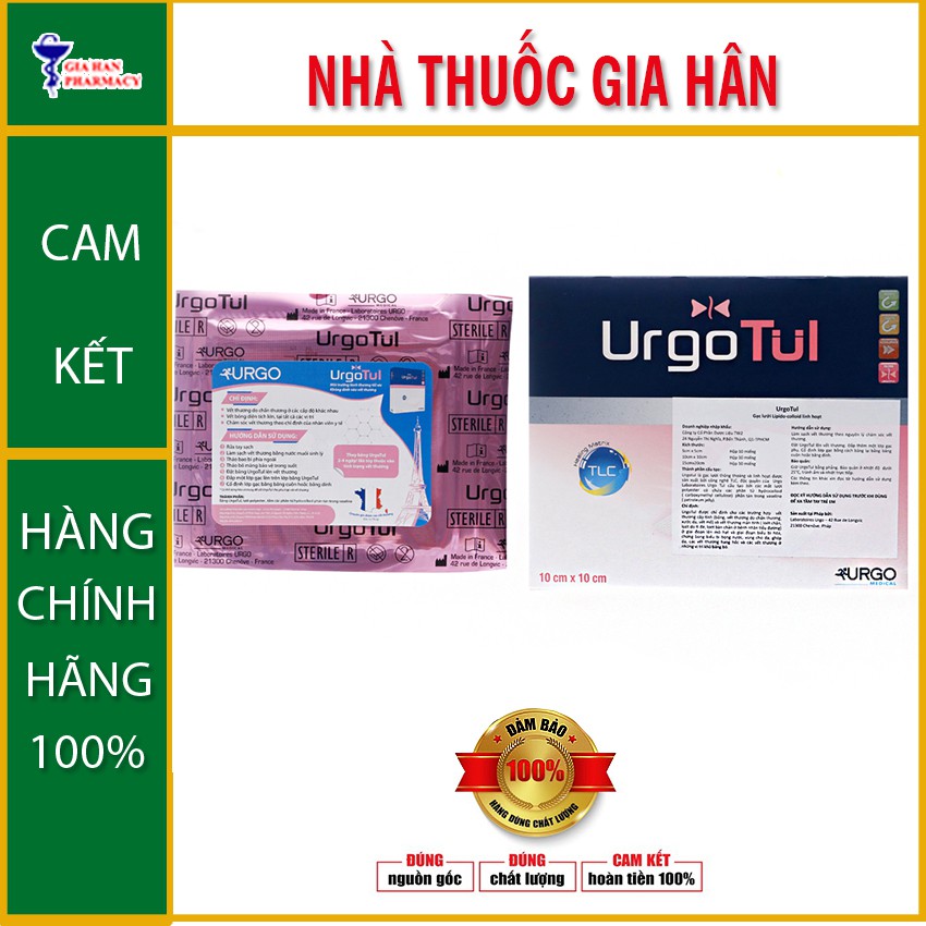 Gạc lưới UrgoTul 10 x 10cm - Gạc Mỡ Chống Dính của Pháp - Nhathuocgiahan