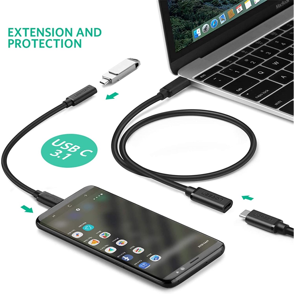 Cáp nối dài USB Type C 0,5m chính hãng Ugreen 40574 - Phukienleduy | WebRaoVat - webraovat.net.vn