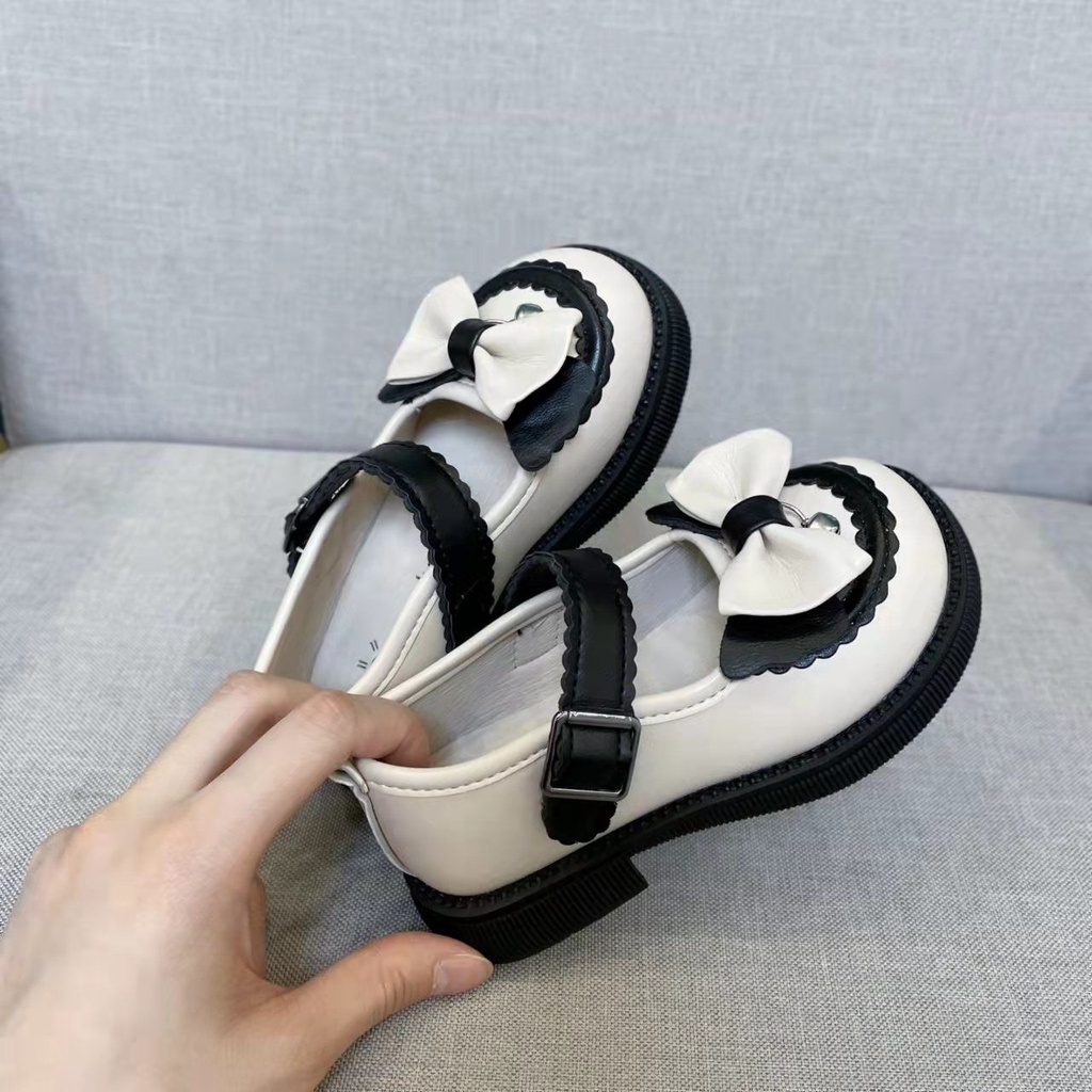 Giày Da Mũi Tròn Phong Cách Công Chúa Lolita Nhật Bản 2022 Cho Bé Gái