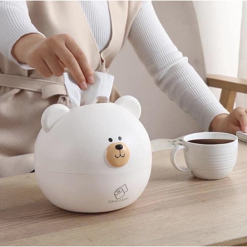 Hộp đựng giấy ăn để bàn hình chú gấu siêu xinh và đáng yêu - tiện lợi- Giá Sỉ .