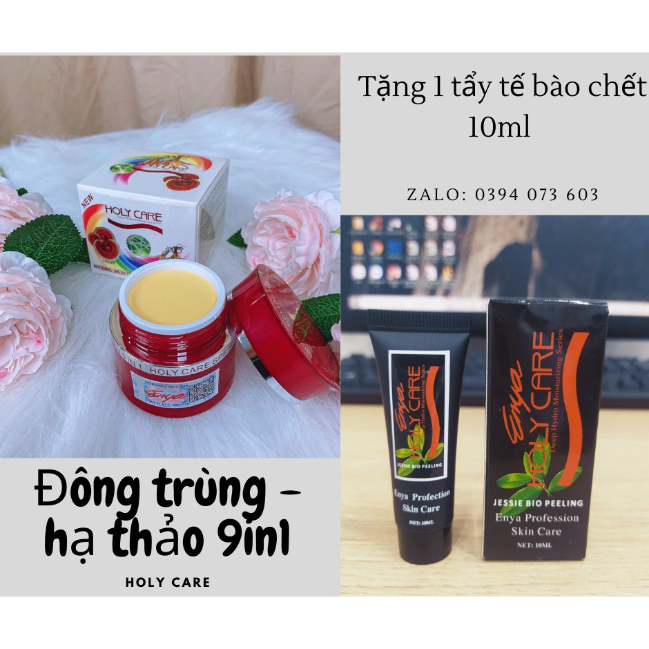 Kem Holy Care đông trùng hạ thảo nấm linh chi 9 tác dụng (9 trong 1) tặng 1 tẩy tế bào chết 10ml