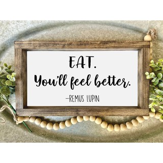 Tranh gỗ Handmade - Eat, You'll Feel Better - Decor treo tường phòng ăn,nhà bếp phong cách Vintage