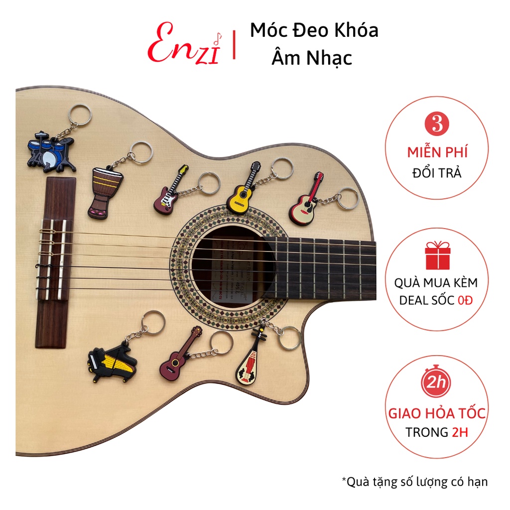 Móc treo chìa khoá hình cây đàn guitar classic nhỏ gọn Enzi