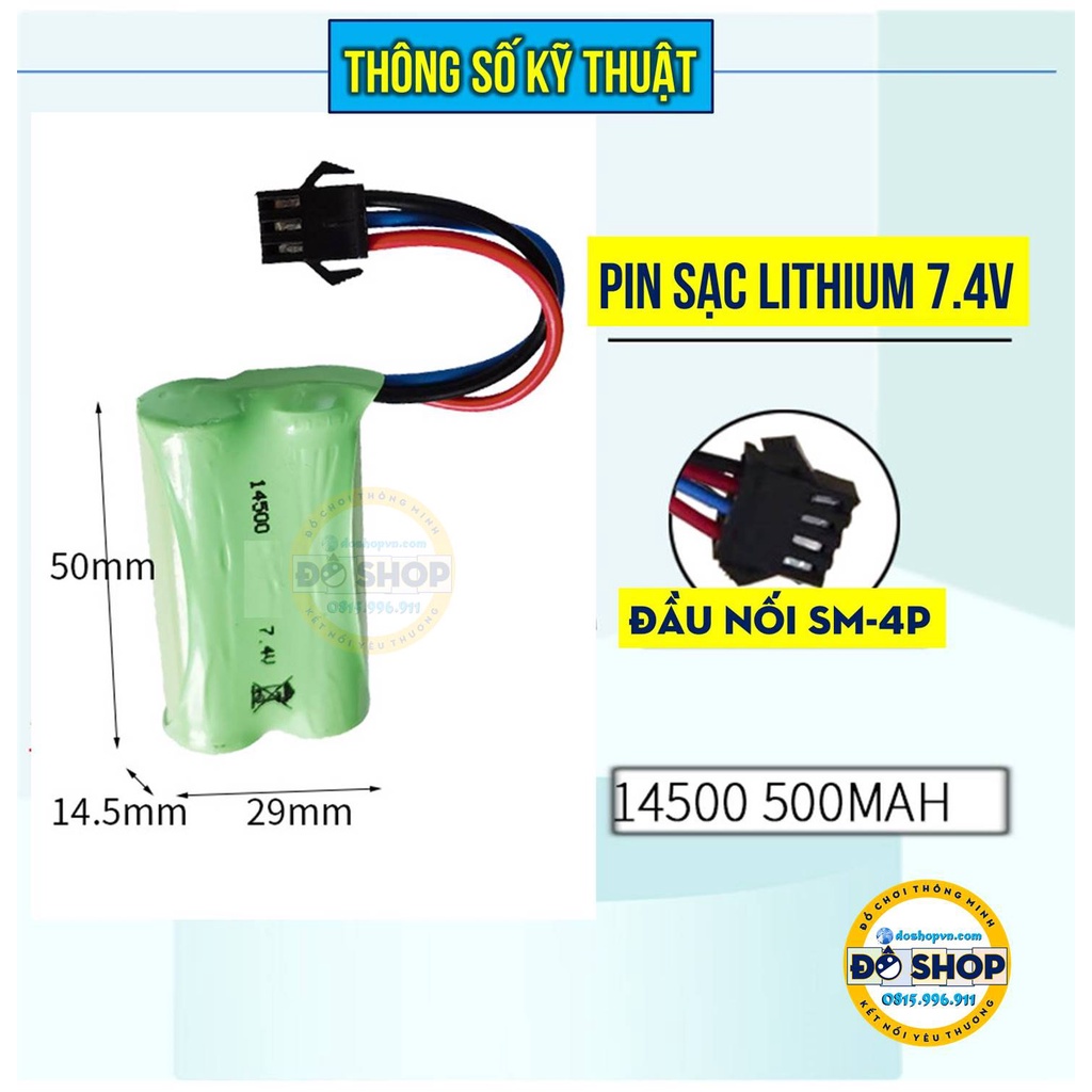 Pin Sạc Lithium 7.4V 3.7V Dành Cho Đồ Chơi Nerf - Đô Shop