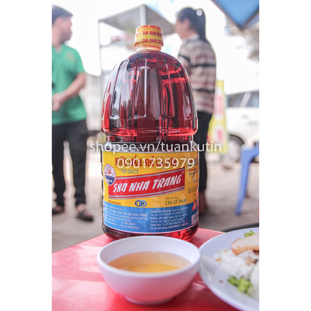 (Tìm đại lý) Nước mắm 584 Nha Trang 25 độ đạm chai 500ml cốt cá cơm nguyên chất-tặng khẩu trang NUT95