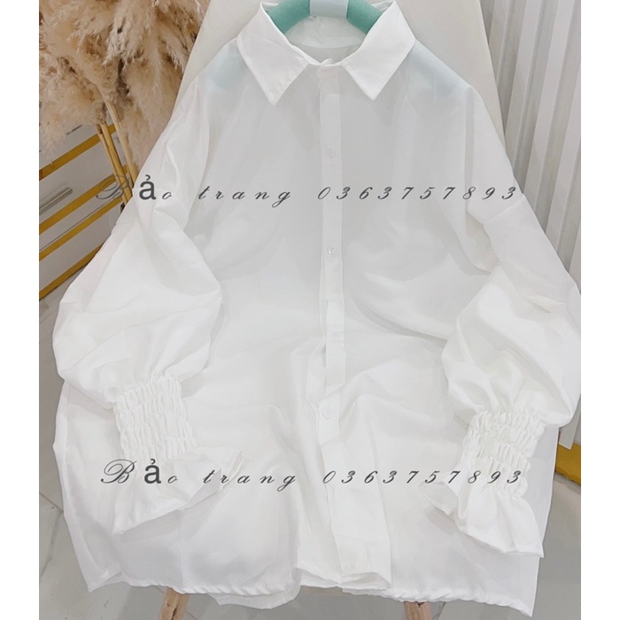 [GIÁ HUỶ DIỆT] Áo Sơ Mi Cổ Đức Chun Tay - Áo Sơ Mi Dáng Thụng Ulzzang Chun Tay Hot Trend (có ảnh thật)