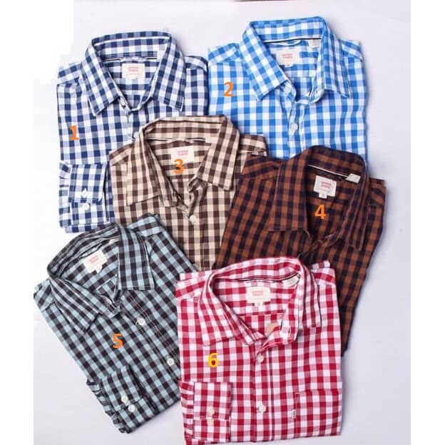 Áo sơ mi nam sọc caro nhỏ xanh | BigBuy360 - bigbuy360.vn