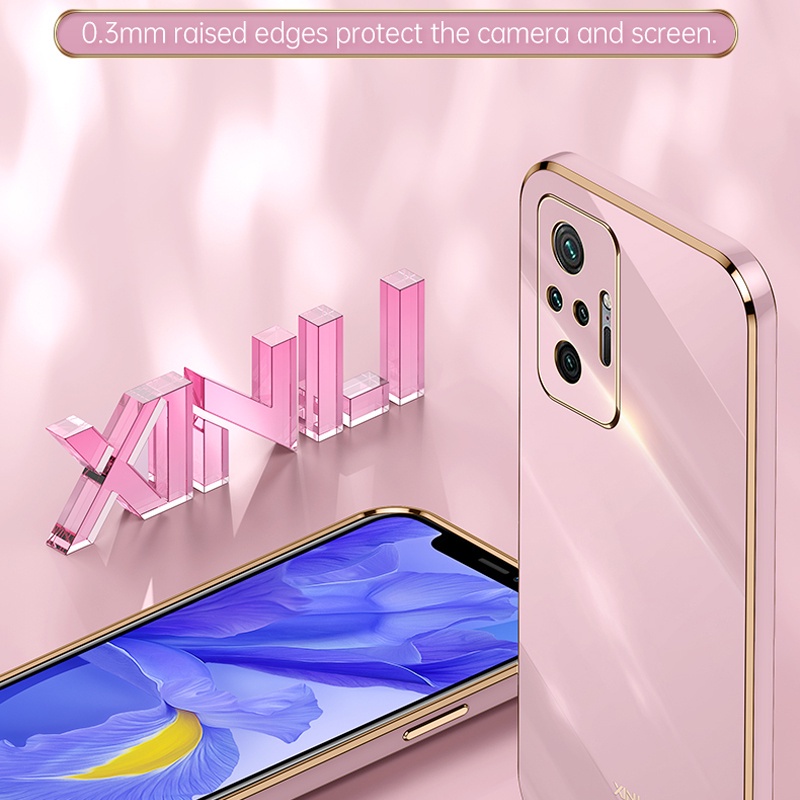 Ốp điện thoại Koosuk bằng silicon mềm mềm mạ điện viền thẳng mịn bảo vệ cho Xiaomi Redmi Note 10 Pro Max 10S 4G 5G
