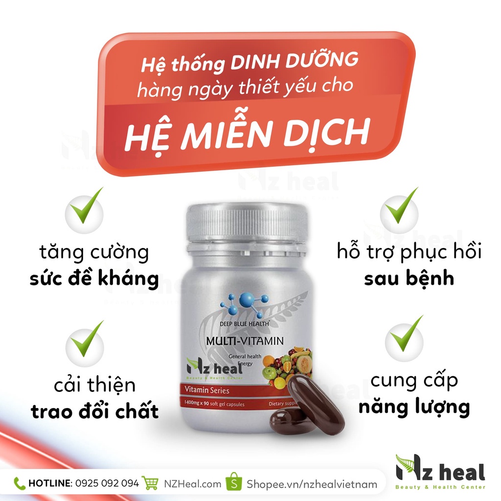 [Hỏa tốc] Viên Vitamin tổng hợp MultiVitamin Deep Blue Health (60v)