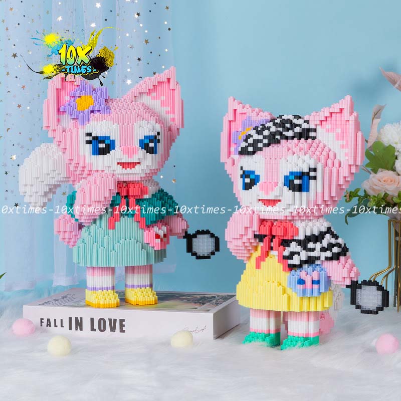 (size 32cm) mô hình lắp ráp 3d cáo hồng Tina Bell dễ thương cute quà tặng sinh nhật bạn gái, đồ decor