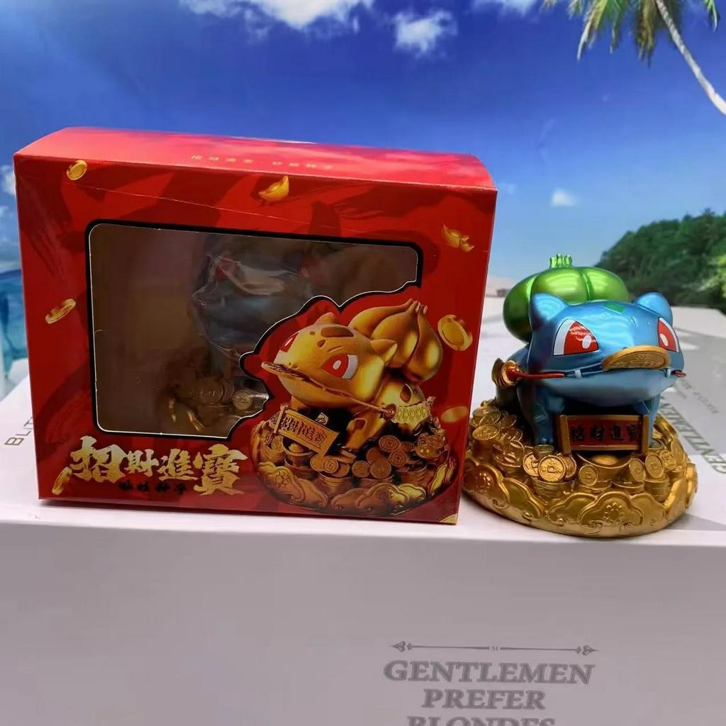 Mô Hình Pokemon, Fushighidane Ngậm Vàng, Cóc Thần Tài, Đồ Phong Thủy Giúp Tăng May Mắn, Thu Hút Tiền Tài