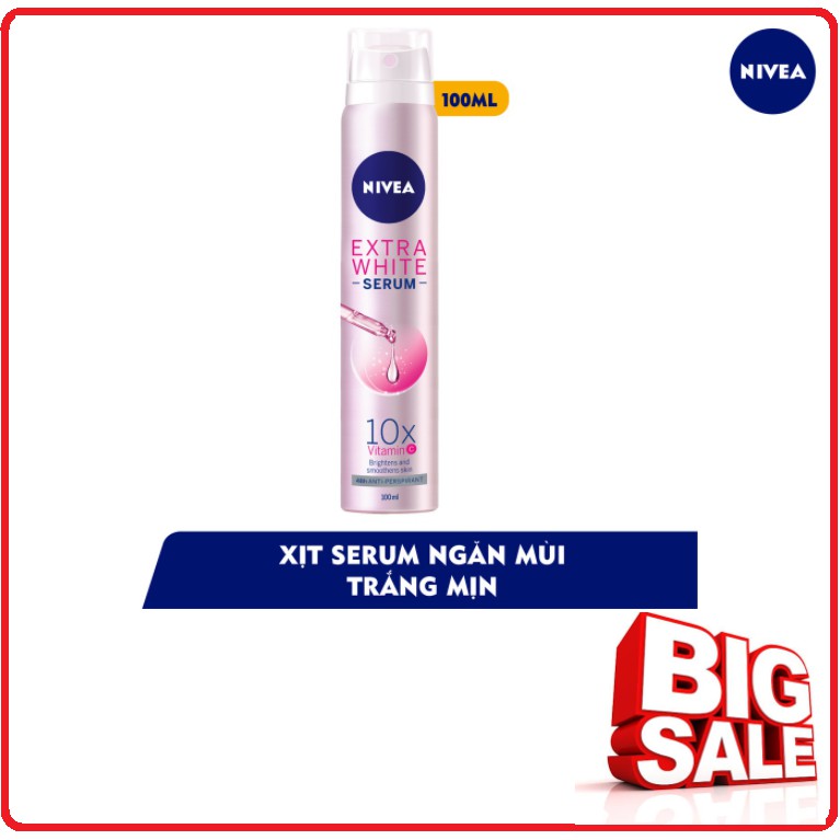Xịt Ngăn Mùi Nivea Serum Trắng Mịn 100Ml