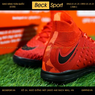 Giày Bóng Đá [Hypervenom Phantom] Full Đỏ Cao Cổ TF