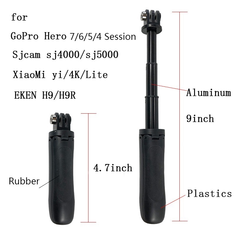 Gậy selfie mini Cầm Tay Cho camera Hành Động gopro hero 9 black insta360 one r eken action
