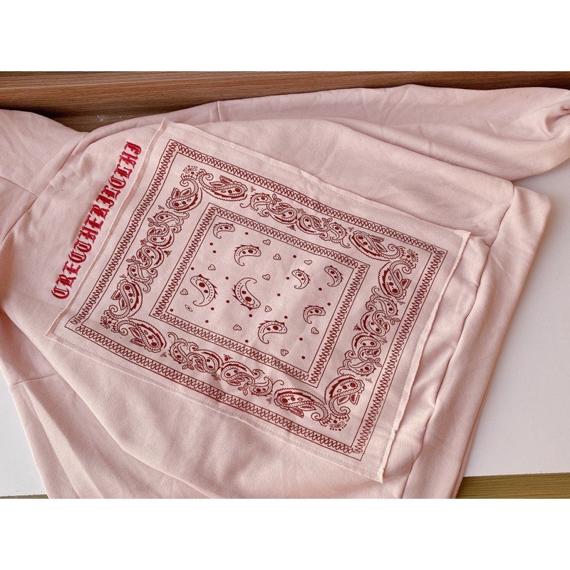 Áo Hoodie Hồng Bandana JOLIE Nữ [FREESHIP]  Sweater thổ cẩm form rộng tay bồng, kiểu dáng vintage cá tính Ulzzang