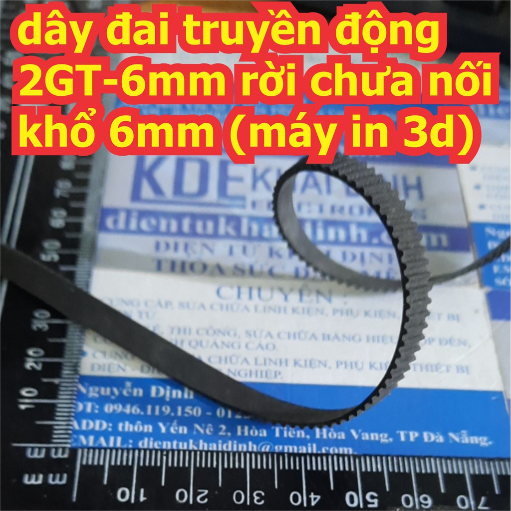 1 mét dây đai truyền động 2GT-6mm rời chưa nối khổ 6mm (máy in 3d) 1m (giá cho 1 mét) kde0446