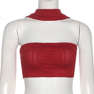 Áo Croptop mặc 3 kiểu màu đỏ