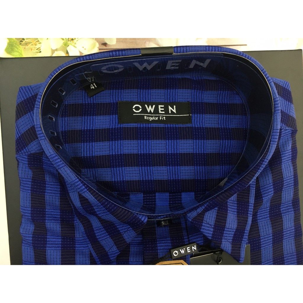 [owen sale] Sơ Mi NAM Dài Tay Owen - ÁO SƠ MI DÀI TAY KẺ SẮC NÉT CHẤT BAMBOO CHỐNG NHĂN AR91572DT