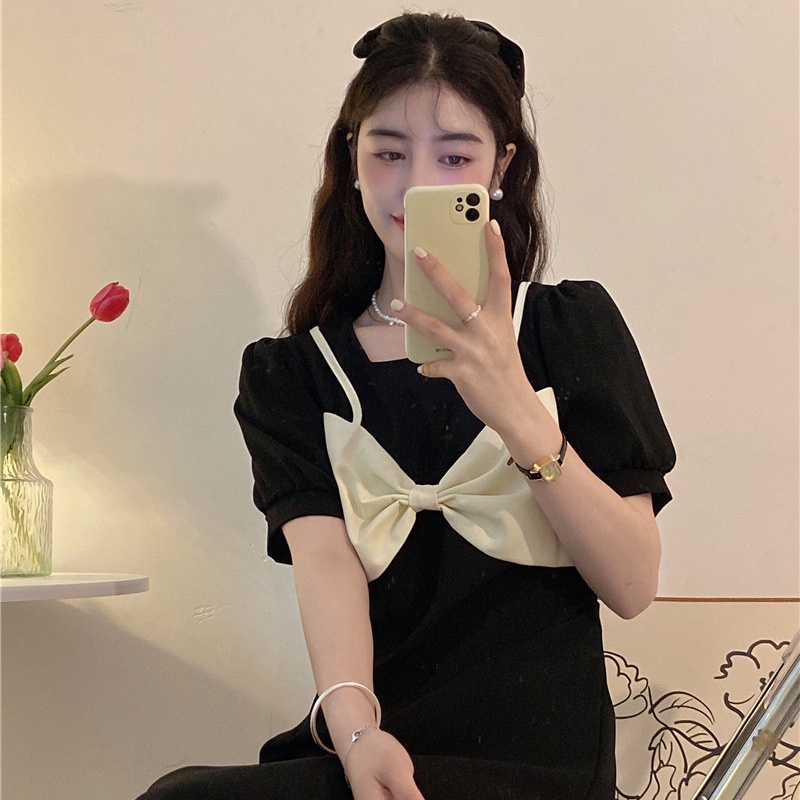 Đầm PERTY dài qua gối thời trang mùa hè phong cách Hàn Quốc cho nữ