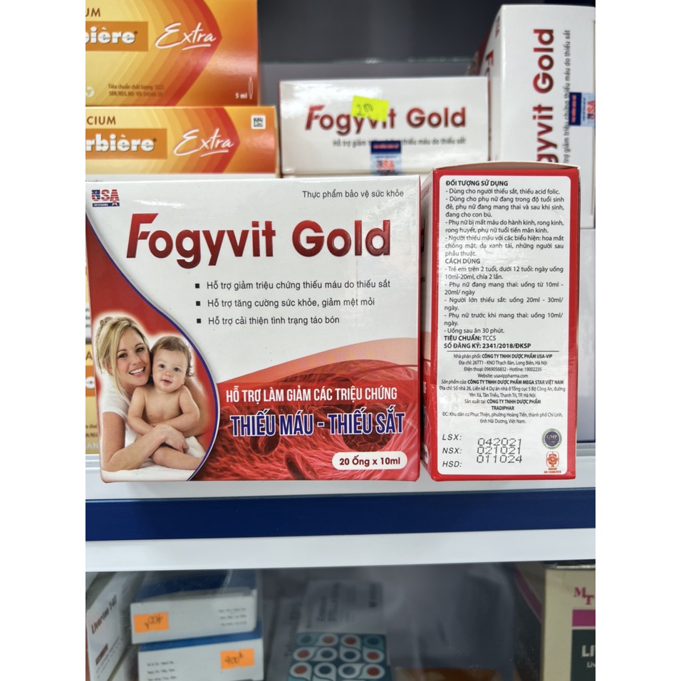 Fogyvit Gold Giảm Các Triệu Chứng Thiếu Máu Do Thiếu Sắt  Tăng Cường Sức Đề Kháng