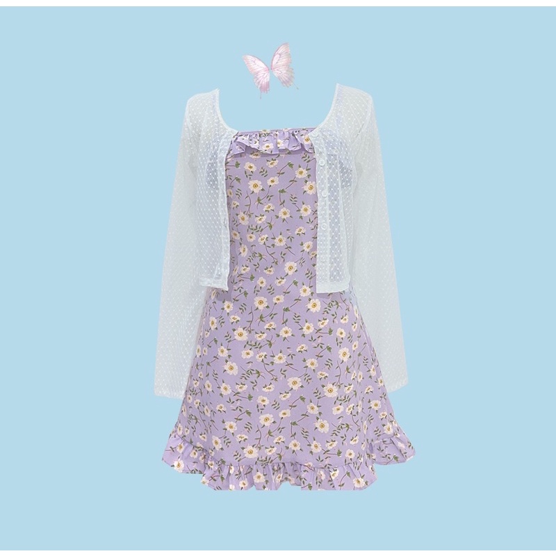 Áo cardigan tay dài ren lưới mỏng xuyên thấu Dalla Saigon | BigBuy360 - bigbuy360.vn