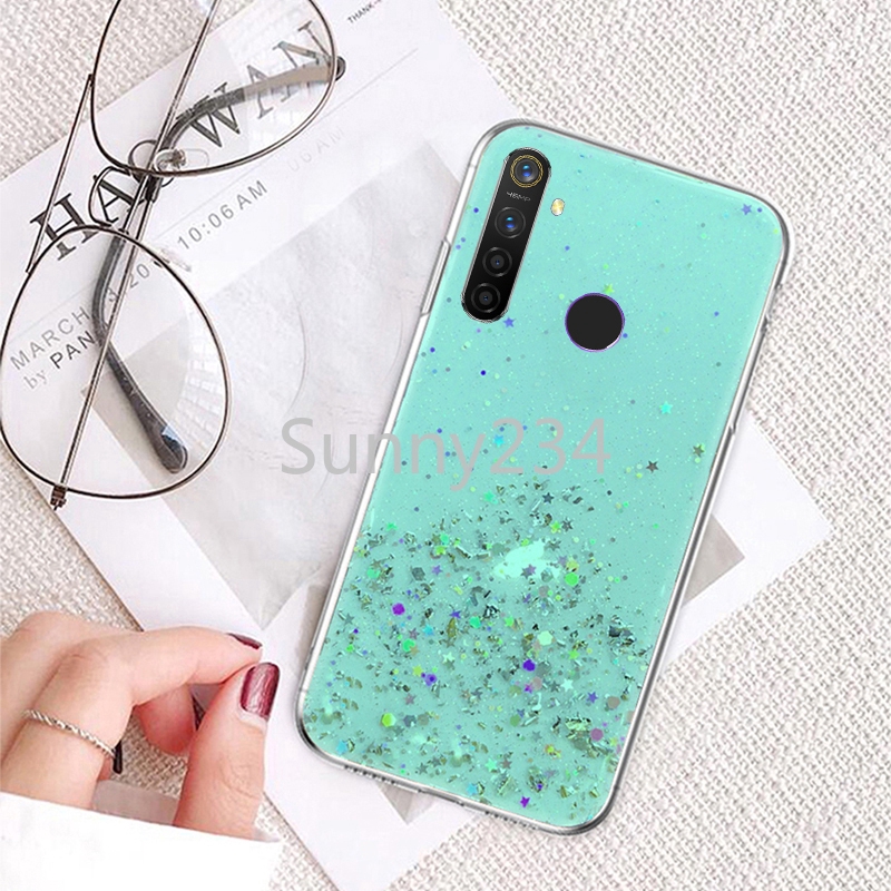 Ốp điện thoại lấp lánh cho Reno 4 5 6 Z Pro Find X3 Pro OPPO A95 4G 5G A54 A52 A92 A53 2020 Realme C17 7i