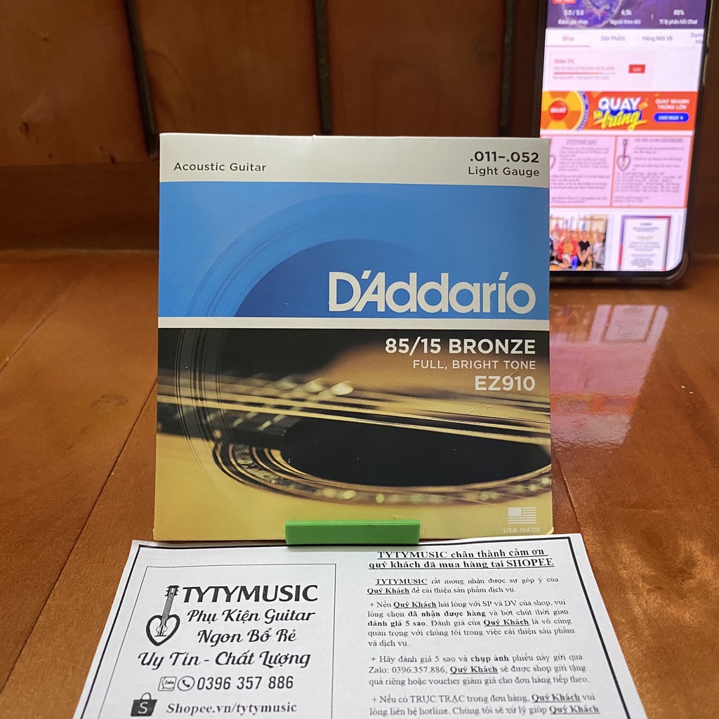 Dây đàn guitar ACOUSTIC D Addario EZ910 size 11 TYTYmusic