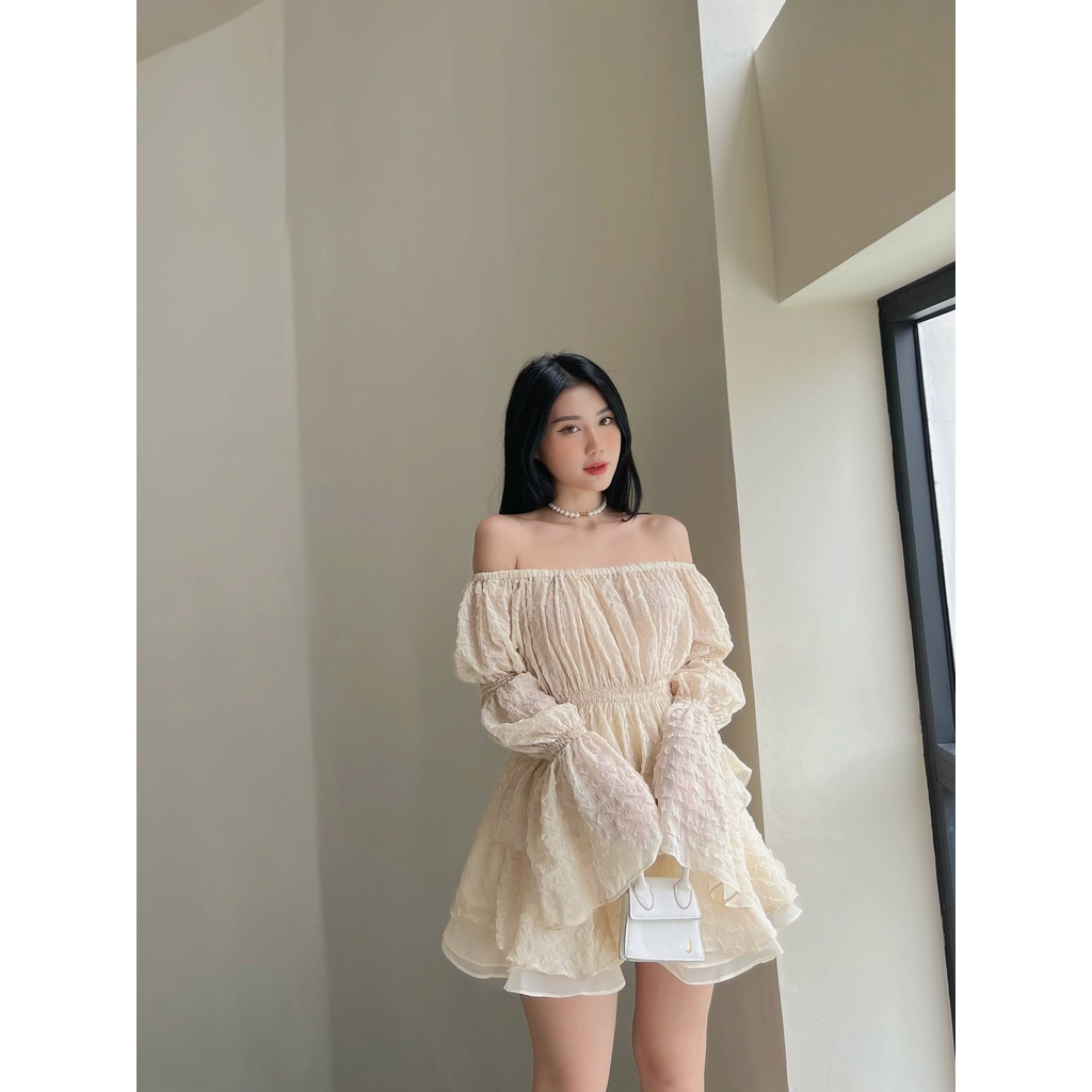 Set Áo Voan Hở Vai + Chân Váy Thiết kế