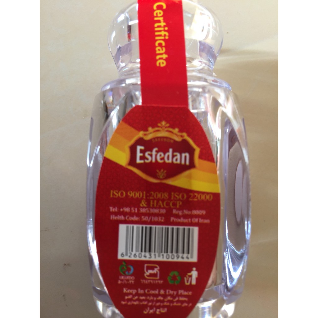 Hộp 01gr Saffron Iran thương hạng Esfedan Super Negin cao cấp/Nhụy Hoa Nghệ Tây Esfedan