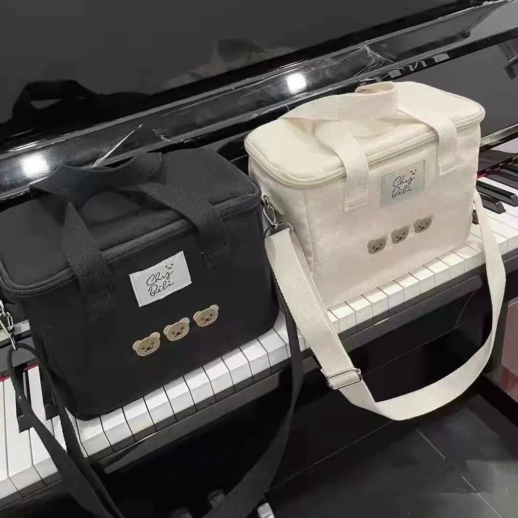 Túi đựng bỉm sữa giữ nhiệt hình gấu kích thước 23x20x13_