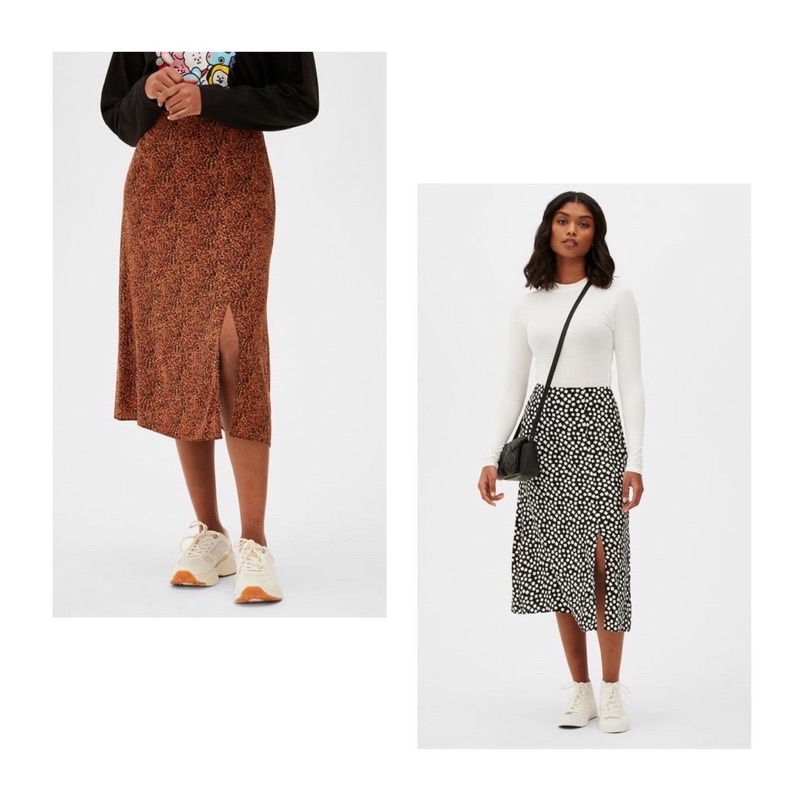 Chân váy midi xẻ đùi