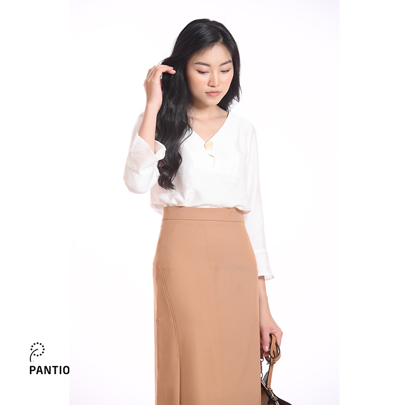 Áo sơ mi chất liệu thô mỏng dáng suông FAS52149- PANTIO