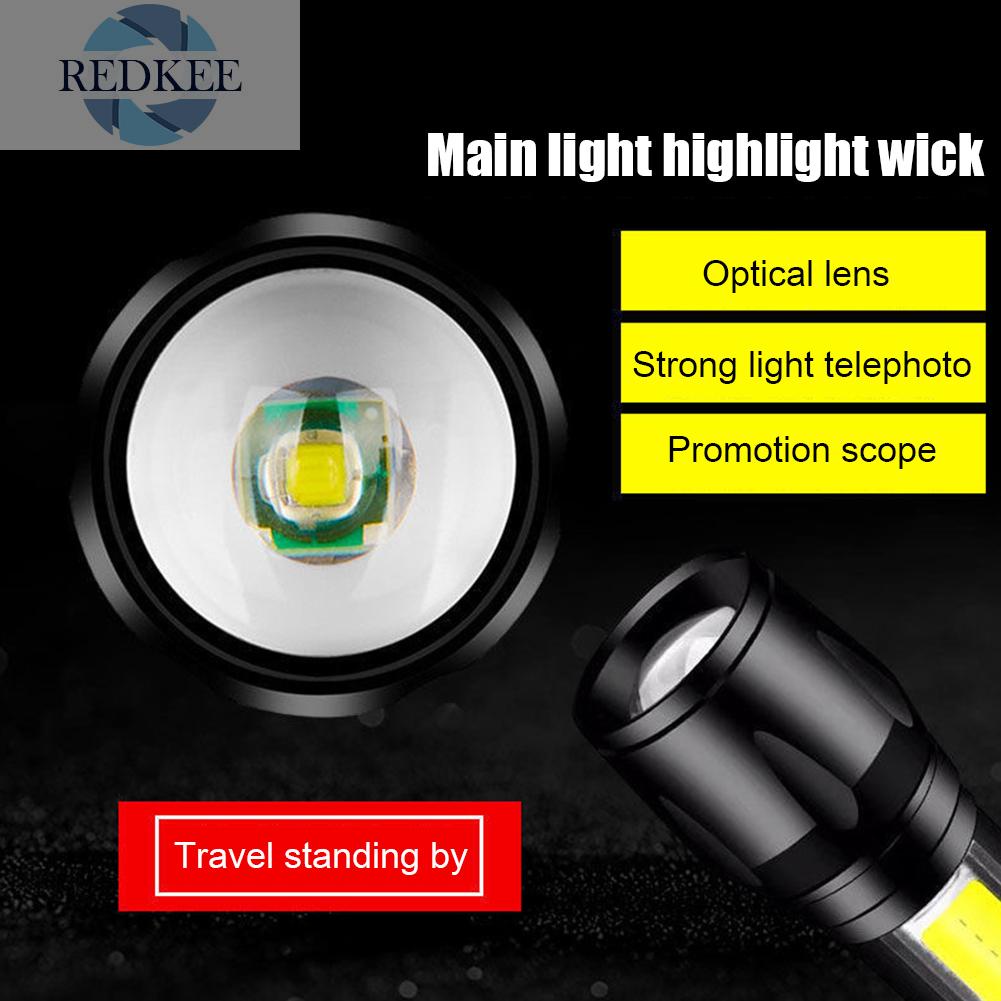 Đèn pin khẩn cấp XPE+COB LED IPX4 3 chế độ