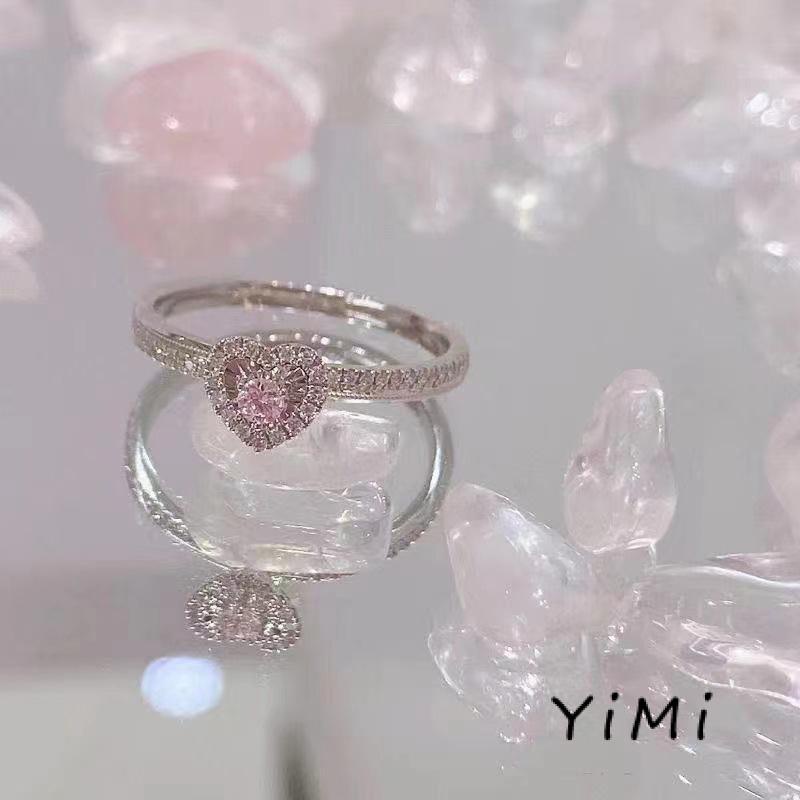 Nhẫn Đính Hôn / Đính Hôn / Quà Tặng Sinh Nhật Hình Trái Tim Màu Hồng