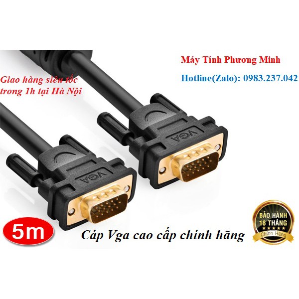 Cáp Vga dài 5m cao cấp Ugreen 11632 - Hàng chính hãng bảo hành 18 tháng