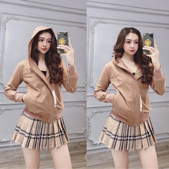 Áo Khoác Thun Cotton Nữ Cao Cấp Form Dài Nẹp Khóa Kéo Thời Trang mẫu Mới 2020_Hàng Có sẵn | BigBuy360 - bigbuy360.vn